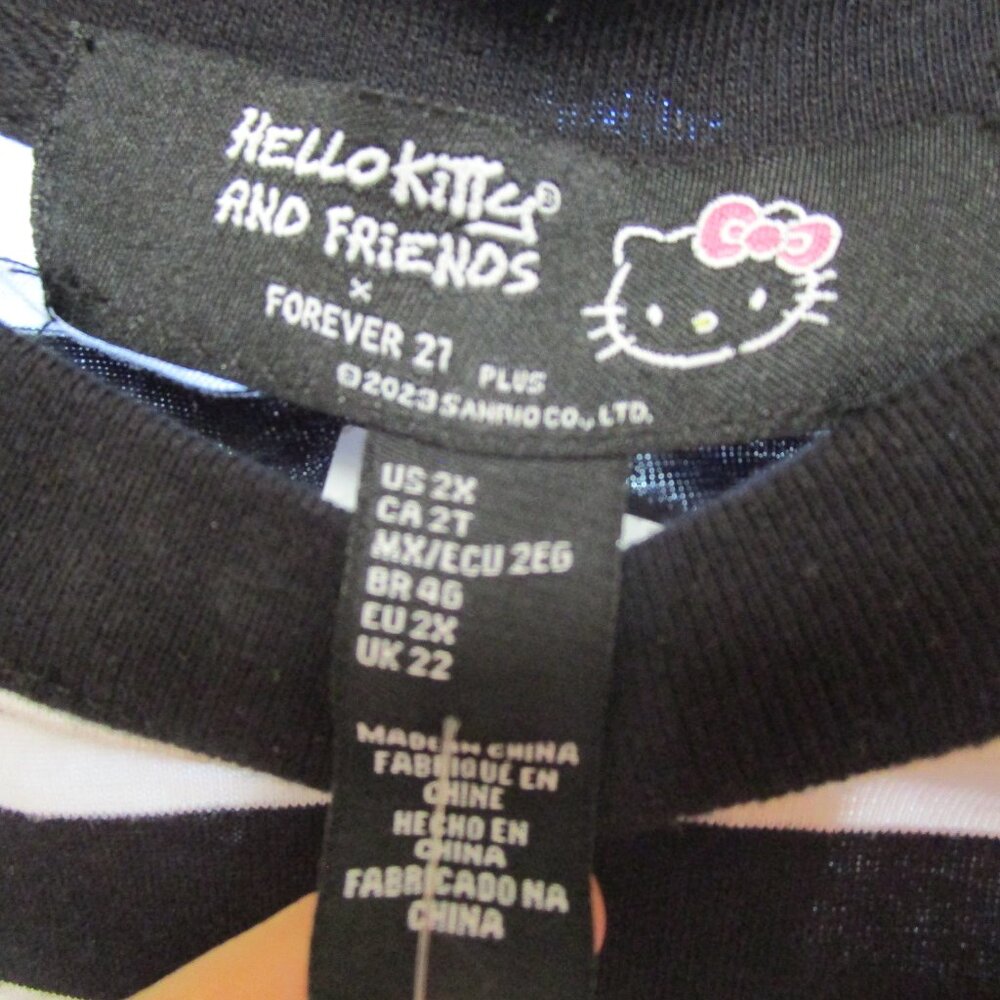 NEW W/TAGS FOREVER 21 HELLO KITTY & FRIENDS HALLOWEEN SKELETON CROP TOP~SIZE 2XL - Picture 13 of 17